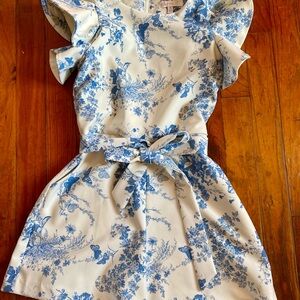 GB girls size 10 Floral Blue and White Romper